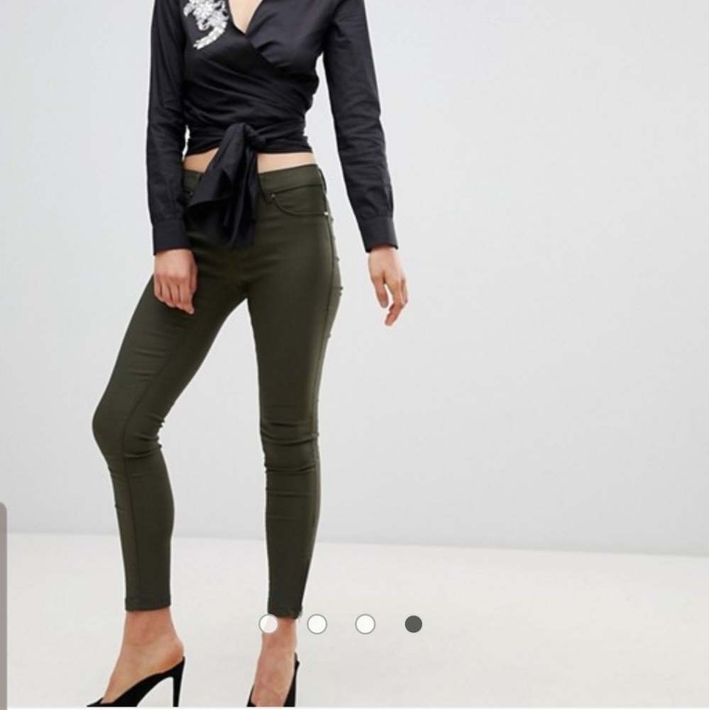 Dark olive green jeans